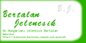 bertalan jelencsik business card